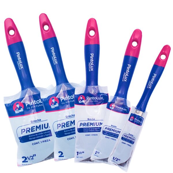 Combo De 5 Brochas Premium Pintolux Medianas