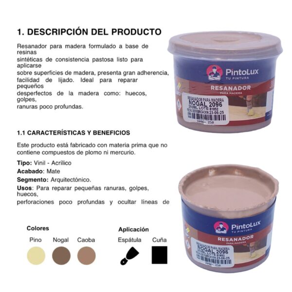 Resanador 250ml. Nogal