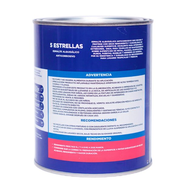 Esmalte 5 Estrellas 1 Lt. Blanco, Pintolux