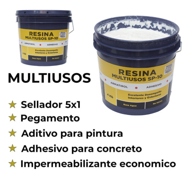 Resina Multiusos Adhesivo Para Interiores Y Exteriores 4 Kg