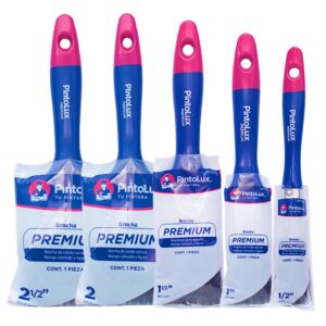Combo De 5 Brochas Premium Pintolux Medianas Combo De 5 Brochas Premium Pintolux Medianas