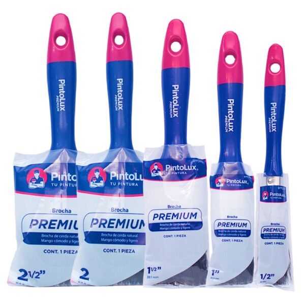 Combo De 5 Brochas Premium Pintolux Medianas