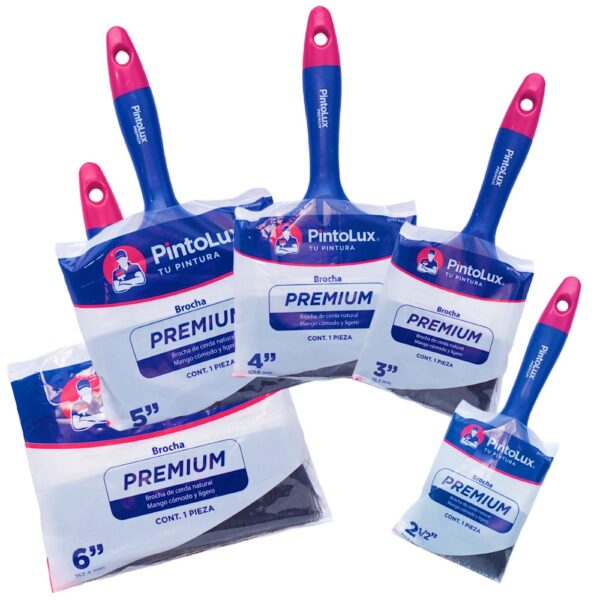 Combo De 5 Brochas Premium Pintolux Grandes